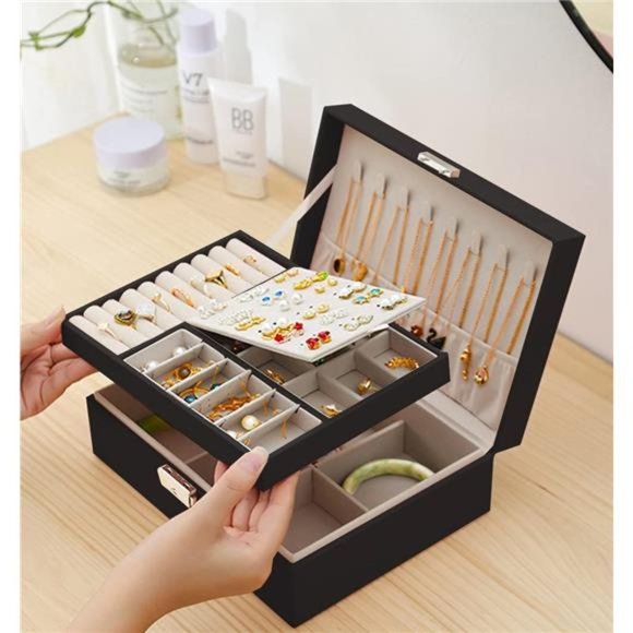 Stud Earring Organizer for Women Stud Jewelry Box for Earrings Necklace Jewelry - Picture 4 of 6